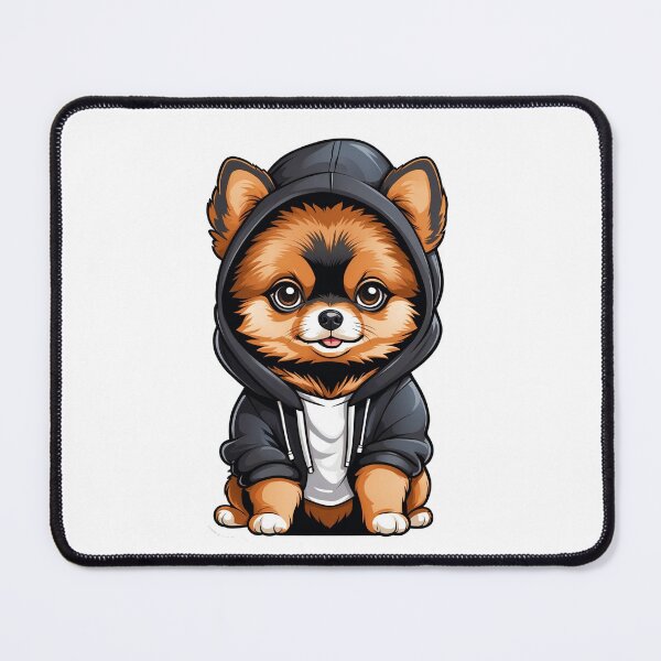 Item preview, Pomeranian Puppy in Black Hoodie and White Tee designed and sold by PaddyPaws.