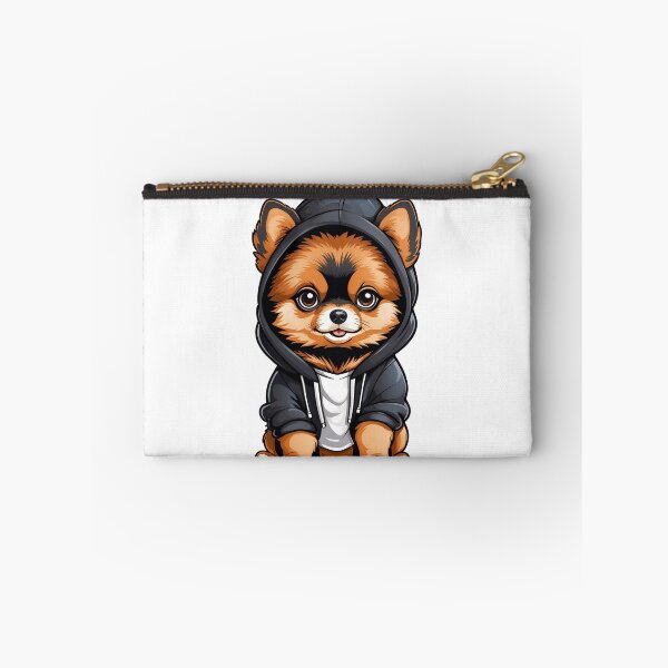 Item preview, Pomeranian Puppy in Black Hoodie and White Tee designed and sold by PaddyPaws.