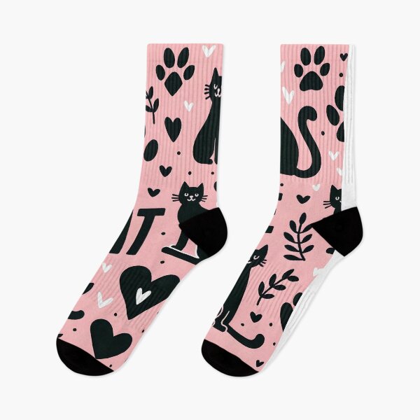 Item preview, Charming Pink Cat Love Pattern designed and sold by inkArtistryfine.