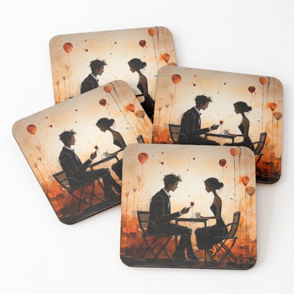 Item preview, love man woman wine talk table cafe couple designed and sold by UILOVE.