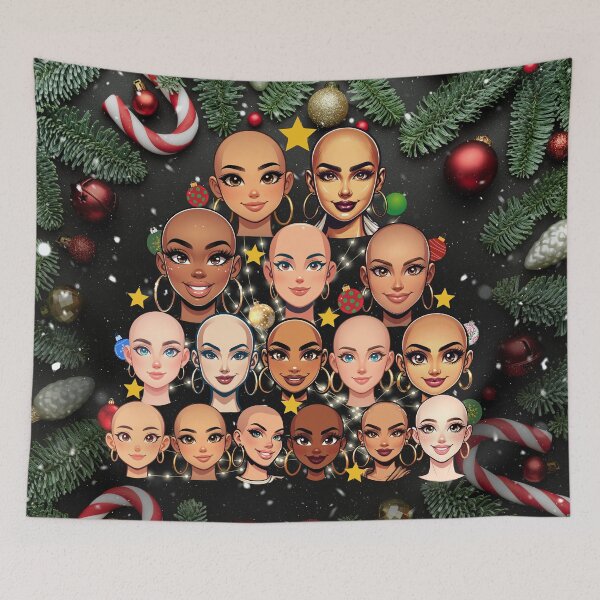 Item preview, Women Shaved Heads Festive Christmas Tree  designed and sold by Zuriel Hargrove.