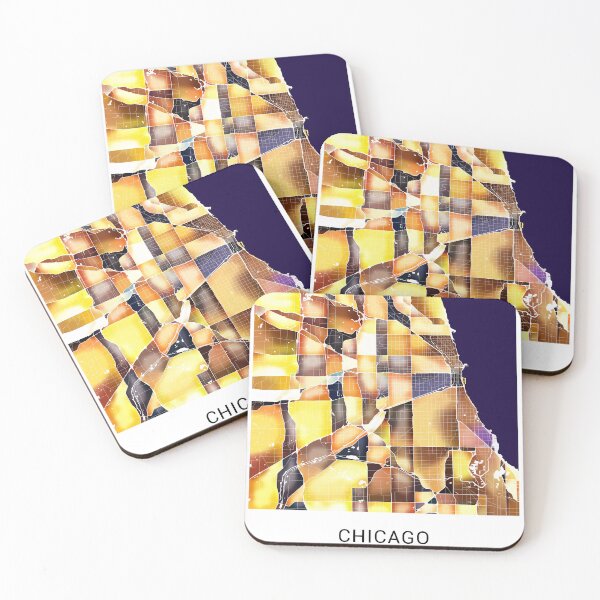 Item preview, Chicago Illinois Named City Map - Golden Yellow designed and sold by StylishStacks.
