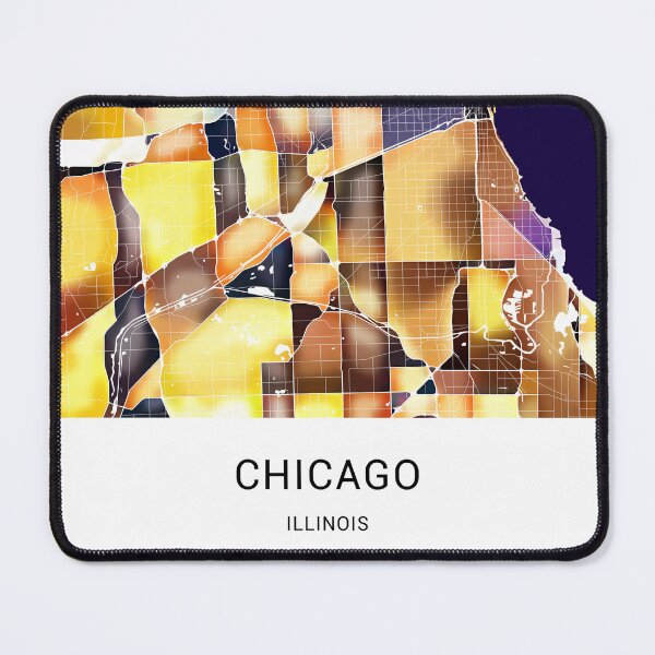 Item preview, Chicago Illinois Named City Map - Golden Yellow designed and sold by StylishStacks.