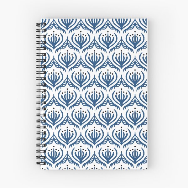 Item preview, Blue line hand drawn patter grass and flower on plant pattern designed and sold by pipikijung.