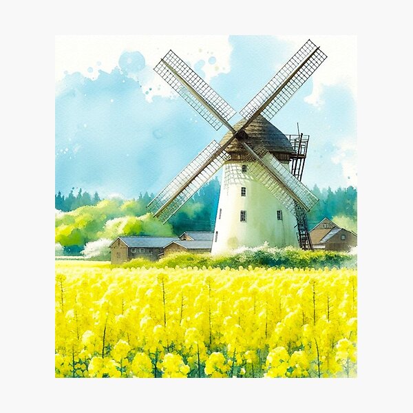 Item preview, Flower fields and windmills. designed and sold by growing-mom.