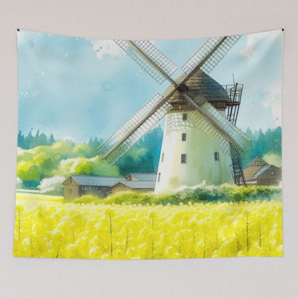 Item preview, Flower fields and windmills. designed and sold by growing-mom.