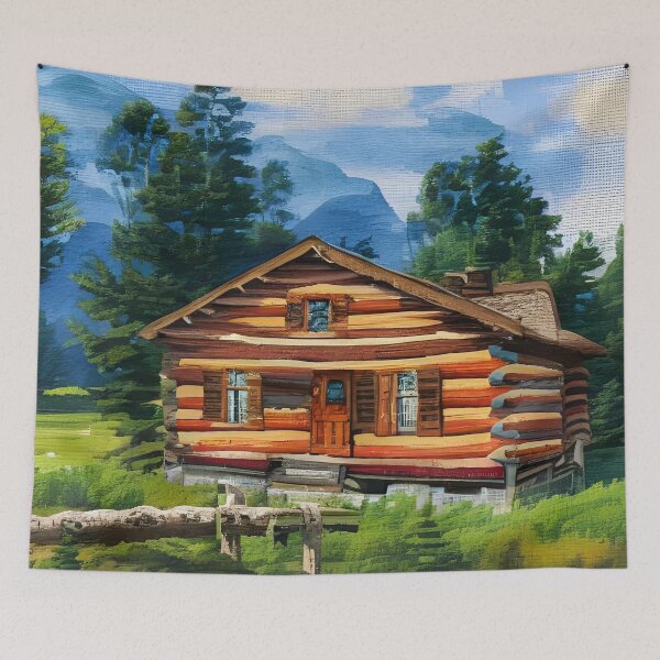 Item preview, Under The Blue Sky Log Cabin designed and sold by Paw's Arts.