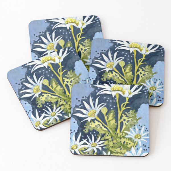 Item preview, Flannel flowers in blue designed and sold by mazdavisart.