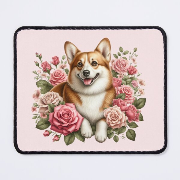 Item preview, Corgi Puppy with Roses Valentine's Day designed and sold by Animals-on-me.