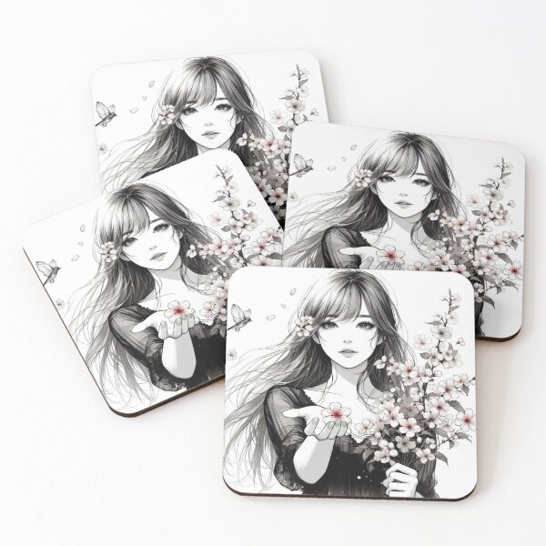 Item preview, Cherry blossoms and girl. designed and sold by growing-mom.