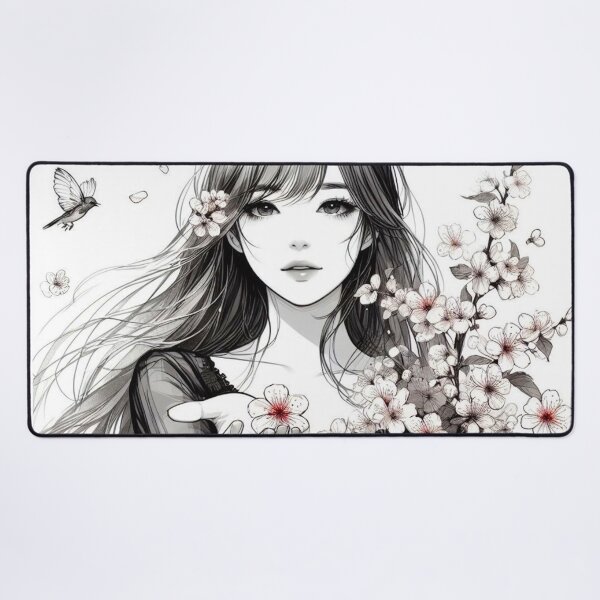 Item preview, Cherry blossoms and girl. designed and sold by growing-mom.