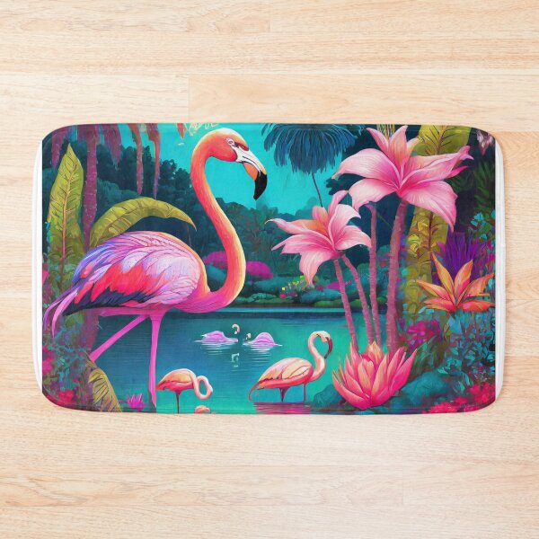 Item preview, Beautiful magic garden with a lake, flamingos designed and sold by fotofeast.