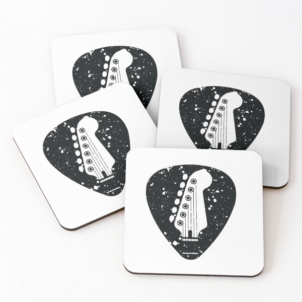 Item preview, Distressed Guitar Pick with Head and Tuning Keys designed and sold by DigitalFhaiz.