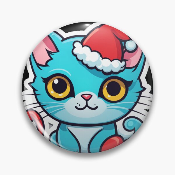 Item preview, Cute Colorful Holiday Cat Sticker Set - bicolor cat blue designed and sold by Earth Nature Creations.