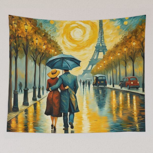 Item preview, Paris romantic couple with Eiffel Tower designed and sold by JackFreestone.