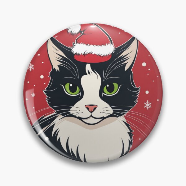 Item preview, Retro Holiday Cat Sticker Set- bicolor cat designed and sold by Earth Nature Creations.