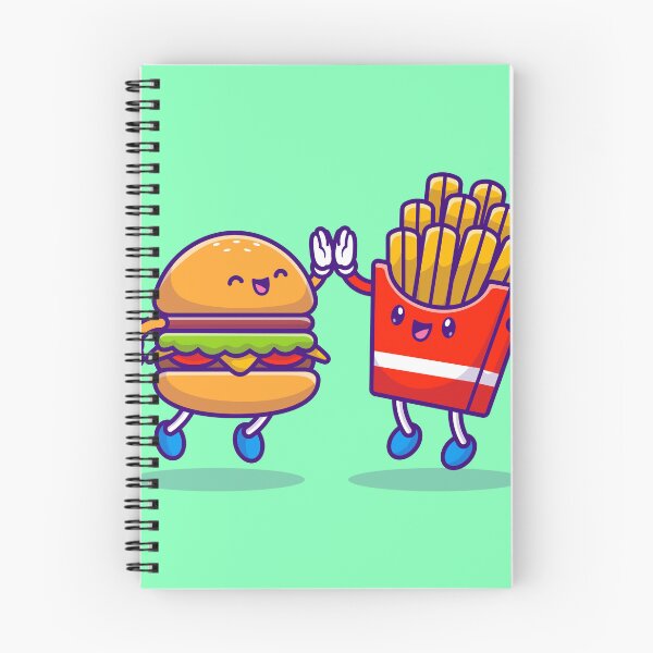 Item preview, Bite-sized Bonds: Cute Hamburger High Bite-sized Bonds: Cute Hamburger High Five with French Fries Cartoon IconFive with French Fries Cartoon Icon designed and sold by hjian8219.
