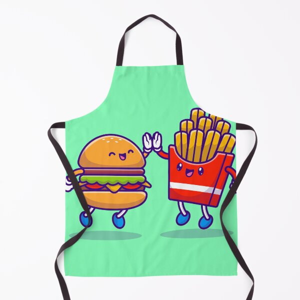 Item preview, Bite-sized Bonds: Cute Hamburger High Bite-sized Bonds: Cute Hamburger High Five with French Fries Cartoon IconFive with French Fries Cartoon Icon designed and sold by hjian8219.