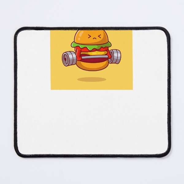 Item preview, Wholesome Strength: Cute Burger Lifting Barbell Cartoon Icon designed and sold by hjian8219.
