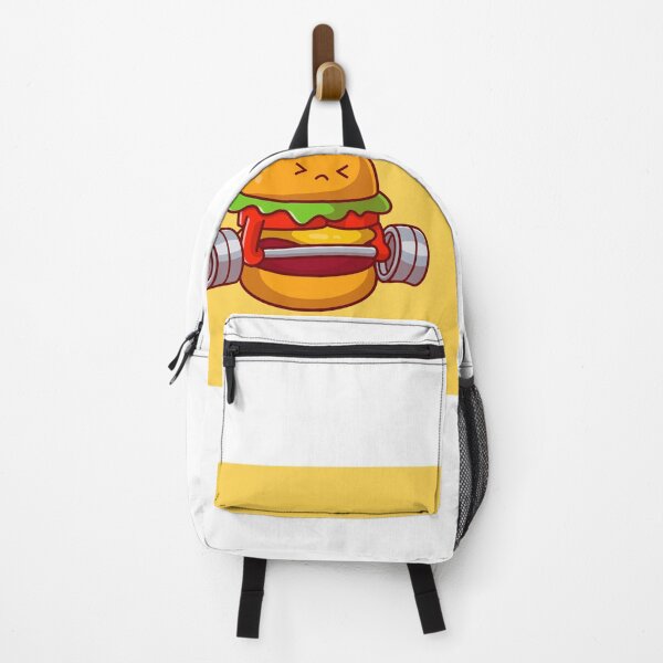 Item preview, Wholesome Strength: Cute Burger Lifting Barbell Cartoon Icon designed and sold by hjian8219.