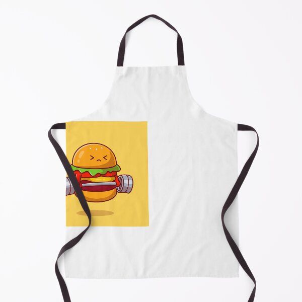 Item preview, Wholesome Strength: Cute Burger Lifting Barbell Cartoon Icon designed and sold by hjian8219.