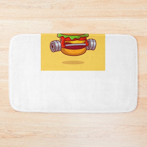 Item preview, Wholesome Strength: Cute Burger Lifting Barbell Cartoon Icon designed and sold by hjian8219.