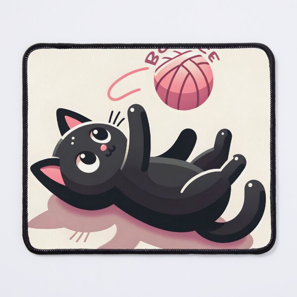 Item preview, Playful Kitten Yarn Frolic Illustration designed and sold by inkArtistryfine.