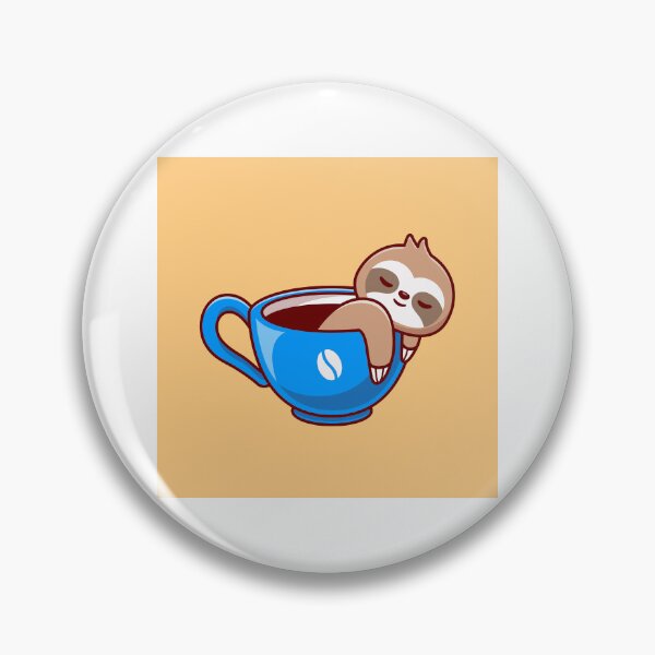 Item preview, Slothful Sips: Cute Sloth with Coffee Cup Cartoon Icon designed and sold by hjian8219.