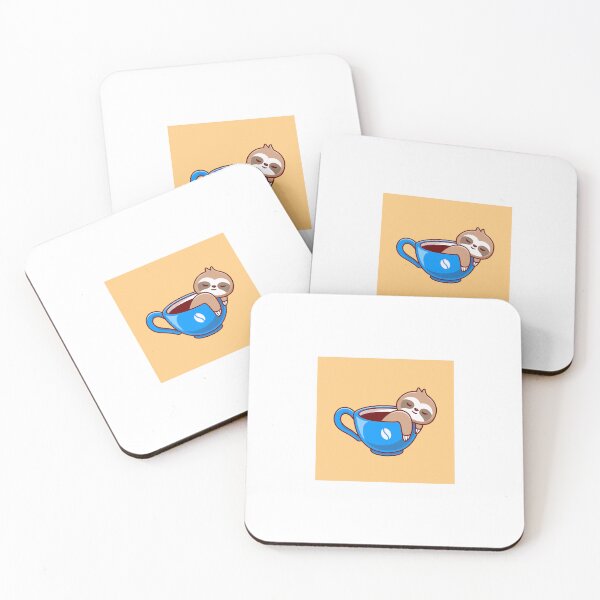 Item preview, Slothful Sips: Cute Sloth with Coffee Cup Cartoon Icon designed and sold by hjian8219.