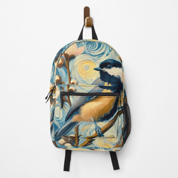 Item preview, Chickadee in Springtime Painting - Van Gogh Style Bird Painting designed and sold by Star-Fragment.