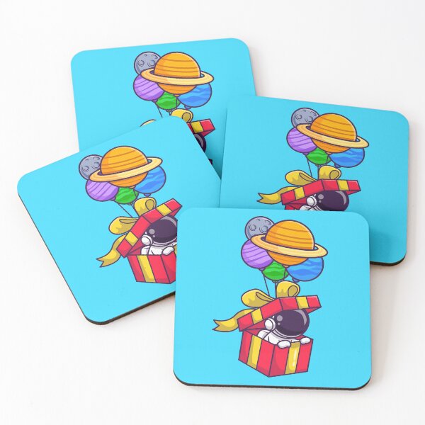 Item preview, Galactic Adventure: Cute Astronaut in Box with Planet Balloon Cartoon Icon designed and sold by hjian8219.