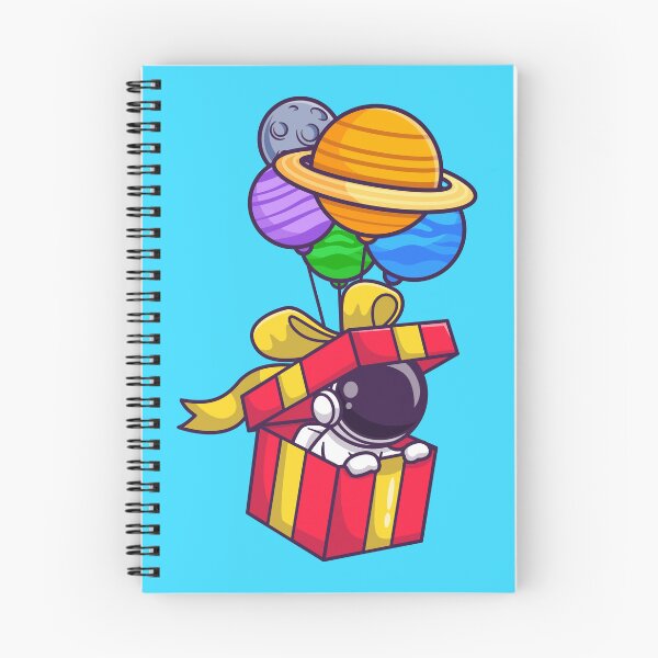 Item preview, Galactic Adventure: Cute Astronaut in Box with Planet Balloon Cartoon Icon designed and sold by hjian8219.