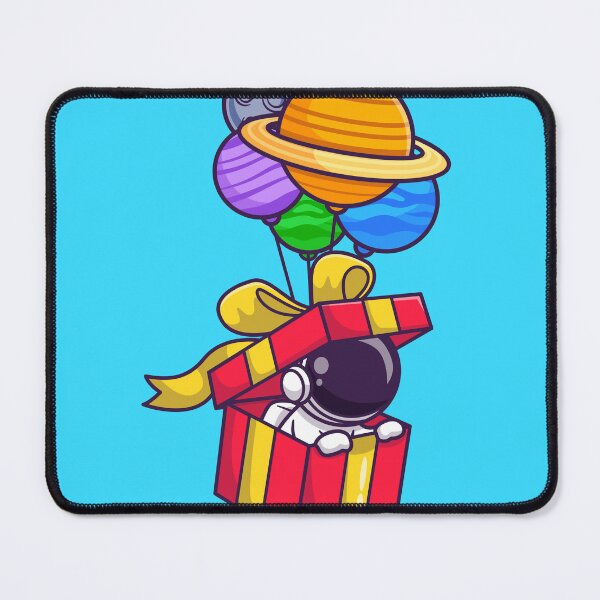 Item preview, Galactic Adventure: Cute Astronaut in Box with Planet Balloon Cartoon Icon designed and sold by hjian8219.