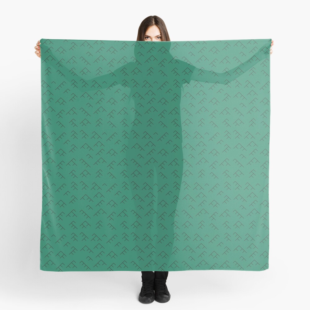 Tree diagram scarf - teal and black Scarf