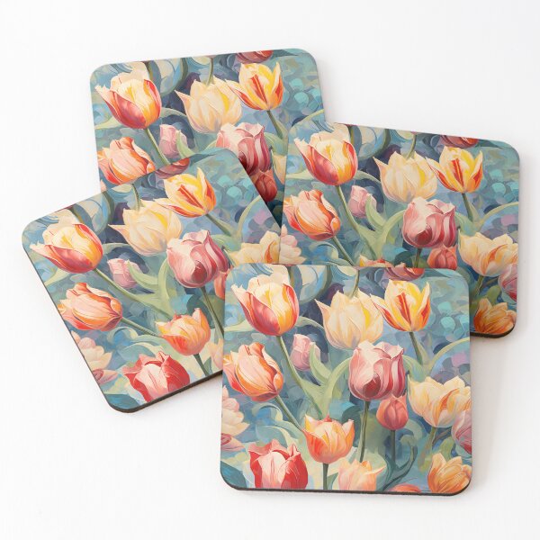 Item preview, Colorful Tulip Garden - Impressionist Floral Pattern designed and sold by HAL2501.