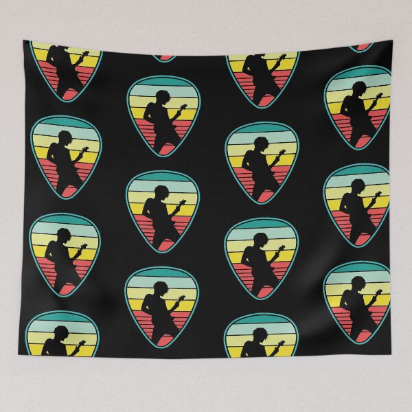 Item preview, Retro Guitar Player SIlhouette | Guitar Pick Theme designed and sold by DigitalFhaiz.