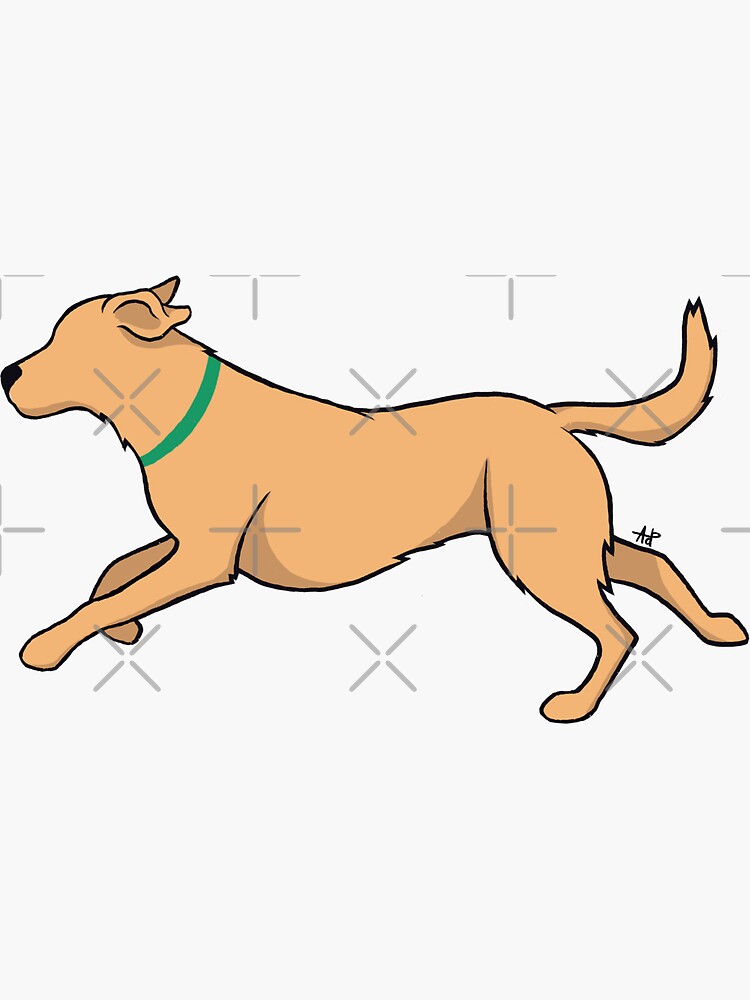 Thumbnail 3 of 3, Sticker, Running Yellow Labrador designed and sold by smoothfoxill.