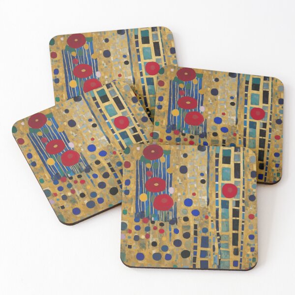 Item preview, Red and Blue Abstract Flowers After Klimt designed and sold by Vicky Brago-Mitchell®.