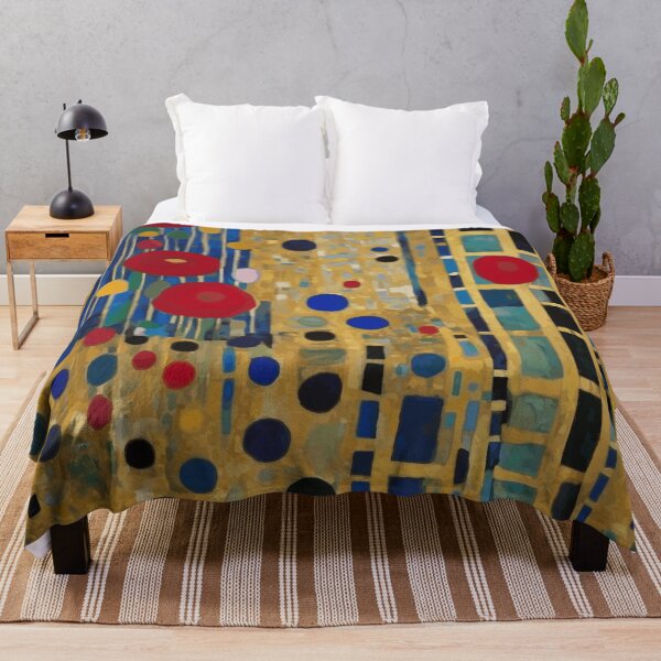 Item preview, Red and Blue Abstract Flowers After Klimt designed and sold by Vicky Brago-Mitchell®.