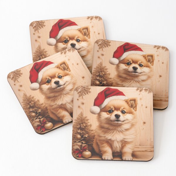 Item preview, Christmas with Pomeranian: The Spirited Charm of Wood (Pyro Pets Art - 202) designed and sold by pyropetsart.