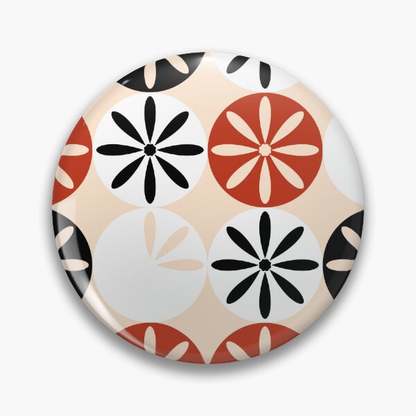 Item preview, Japanese Flower Circle Kimono Pattern Red designed and sold by EmiDoodlesJapan.