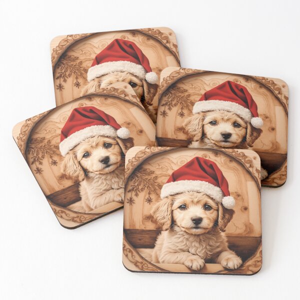 Item preview, Christmas with Poodle: The Elegant Beauty of Wood (Pyro Pets Art - 207) designed and sold by pyropetsart.
