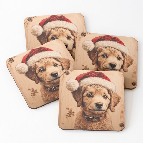Item preview, Christmas with Poodle: The Elegant Beauty of Wood (Pyro Pets Art - 209) designed and sold by pyropetsart.