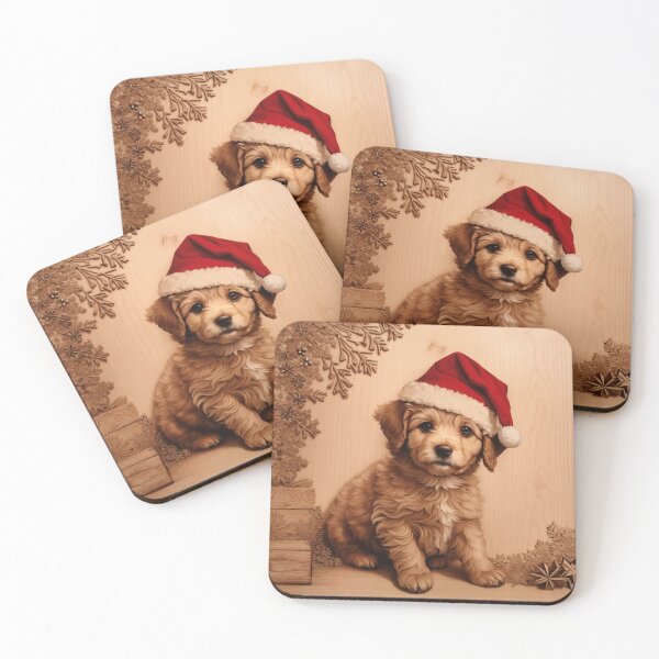 Item preview, Christmas with Poodle: The Elegant Beauty of Wood (Pyro Pets Art - 210) designed and sold by pyropetsart.