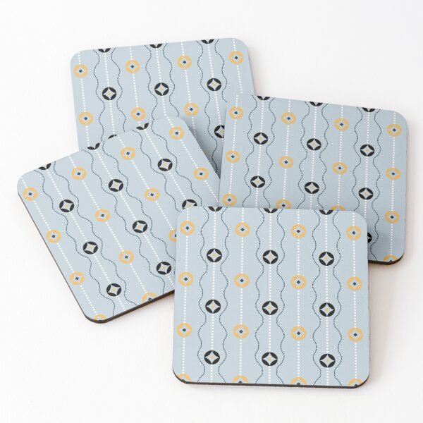 Item preview, Soft Blue Japanese Circle Stripe Kimono Pattern  designed and sold by EmiDoodlesJapan.