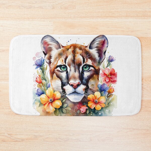 Item preview, Cute Cougar and flowers designed and sold by Bilisik.
