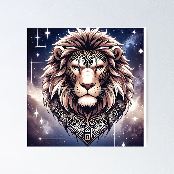 Lion Abstract Emblem Mane Ornament Leo Tattoo Wild Animal Stock  Illustration - Download Image Now - iStock