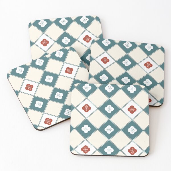Item preview, Japanese Diagonal Flower Kimono Pattern  designed and sold by EmiDoodlesJapan.