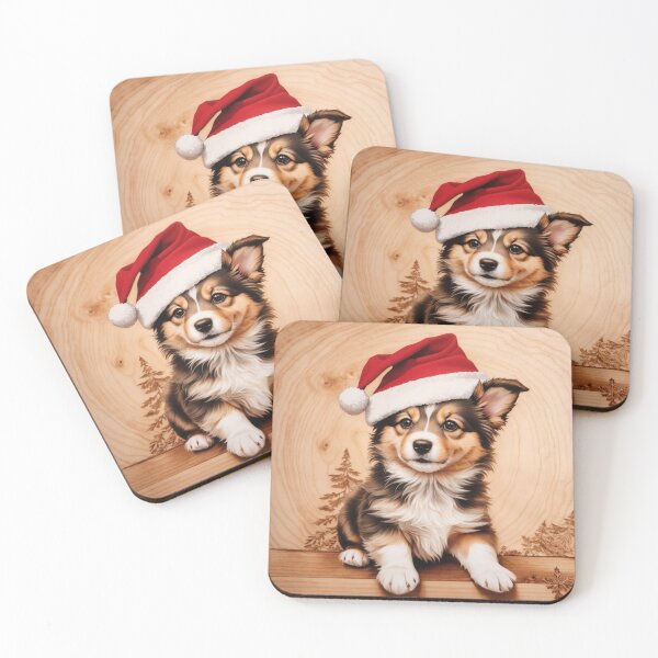 Item preview, Christmas with Sheltie: The Gentle Alertness of Wood (Pyro Pets Art - 219) designed and sold by pyropetsart.
