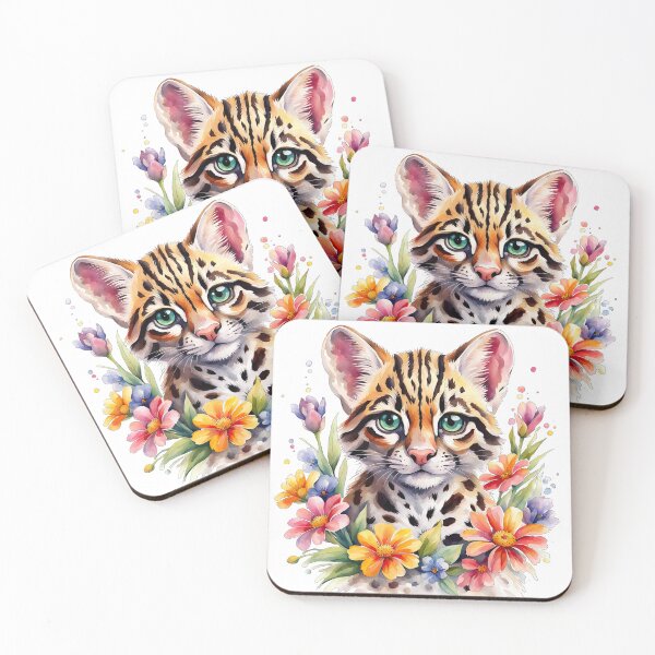 Item preview, Cute Leopard Cub and flowers designed and sold by Bilisik.